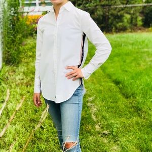 NWOT J. Crew Sequin Side-Stripe Button Down Sz 00